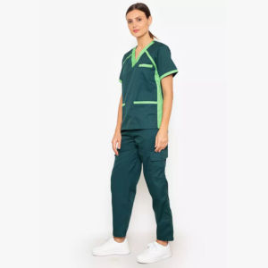 Vente chaude Uniformes d'infirmière pour femmes ensembles de blouses + pantalons à manches courtes en polyester/coton personnalisables en gros - Product Image 2