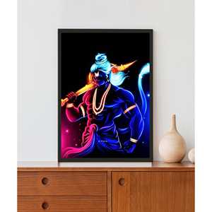 Arte de Pared Acrílico con Luz LED Jai Hanuman, Atractivo Adorno de Pared en Tamaños 12x8, 18x12, 24x16 - Product Image 1