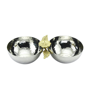 Vaisselle en métal Snacks et Chips Service Décoratif Hôtels à 2 Niveaux Décoration de Cuisine bol à chips et trempette - Product Image 1