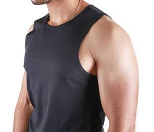 เสื้อกล้ามผ้าสแปนเด็กซ์/ ผ้าฝ้ายย้อมสีล้วนสำหรับผู้ชายชุดออกกำลังกายเล่นฟิตเนสแบบกำหนดเองได้ - Product Image 5