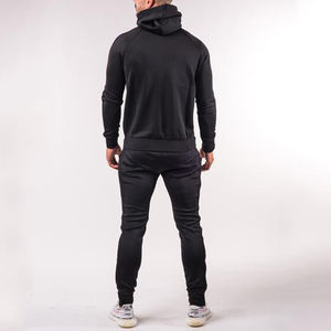 Acid Wash Sweat Suits Cotton Thick Zip up Applique Embroidery Patch Flared Full Tracksuits <b>Hoodies</b> and Sweatpants Sets for Men - Product Image 2