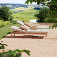 Chaise longue de patio pliable avec dossier inclinable réglable, coussin en Teslin durable, garantie de trois ans, résistant aux UV