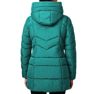 OEM <b>Women's</b> Long Sleeve Zip <b>Fly</b> Waterproof Knitted Quilted Puffer <b>Jacket</b> Cotton Canvas Breathable Winter Coat Hooded High Street - Product Image 2