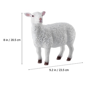 Estatua de oveja para jardín, estatuilla de cordero, decoración hecha a mano, escultura de oveja pequeña, manualidades al aire libre, suministros para eventos, decoración, estatua personalizada - Product Image 3