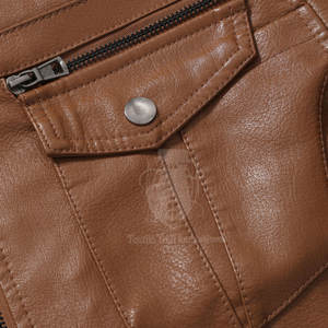 Veste d'hiver respirante pour usage extérieur, vente en gros, prix bas, légère, en cuir pour homme, col montant, logo sur le devant - Product Image 4