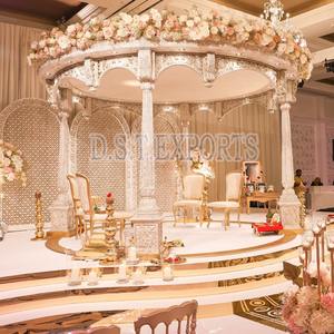 Decoración Mandap única para boda india Tampa South Tradition boda Maharani Mandap decoración diseñador Look Round Mandap - Product Image 2