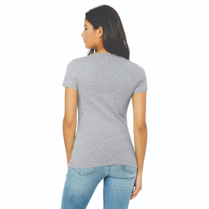 T-shirts à manches courtes personnalisés pour femmes T-shirts à manches courtes en coton coupe ajustée col en V respirant séchage rapide - Product Image 3