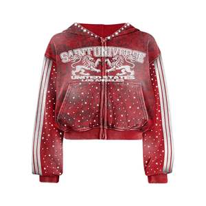 Sweat-shirts tendance de haute qualité avec manches longues, rayures et strass, personnalisables selon la demande du client - Product Image 1