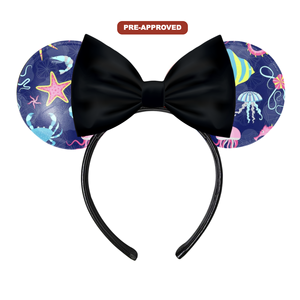 Diadema de Vinilo Negra Estilo Europeo para Personalizar, Regalo de Moda Infantil Pintable - Diseño de Medusa Negra para Manualidades - Product Image 1