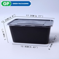 Boîte à lunch en plastique jetable transparente rectangulaire personnalisée de 500 ml, 650 ml, 750 ml, 1000 ml, contenants alimentaires jetables avec couvercle