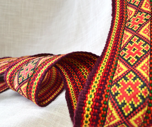 Cinturón Hutsul Ucraniano Tejido a Mano, Faja Cossack Kozak, 1.5 3m de Largo, 7cm de Ancho, Accesorio Étnico Tradicional - Product Image 2