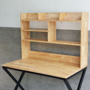 100x60x145cm X-Shaped Iron Leg <b>Study</b> <b>Desk</b> with Bookshelf Assembled School Furniture-FD68054 - Product Image 3