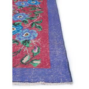 พรมวินเทจจากเมืองชัยปุระ รุ่น US Pae-2002 พรมขนสัตว์ทอมือขนาดใหญ่ ลายดอกไม้สีแดงส้ม สำหรับห้องนั่งเล่น ห้องโถง หรือทางเดิน เหมาะสำหรับวัยรุ่น - Product Image 4