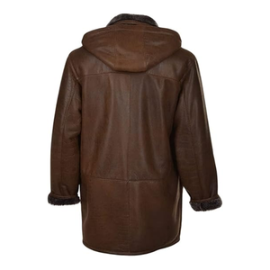 Abrigo de piel de oveja con capucha transpirable para hombre y mujer, chaqueta de cuero de piel de cordero auténtica, chaquetas cálidas de invierno acogedoras de longitud completa - Product Image 2
