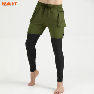 Pantalones cortos informales de nuevo estilo para hombre, cintura elástica, ropa deportiva transpirable de secado rápido con cordón, ropa informal ligera con bolsillos sólidos - Product Image 3