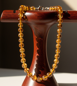 Piedra de citrino Natural de 18 pulgadas para mujer, Plata tibetana con cuentas, cerradura chapada en rodio 925, diseño anudado a mano, joyería de moda - Product Image 5