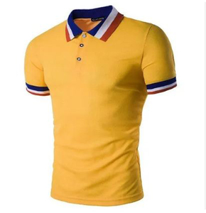 Polo à manches courtes personnalisable pour homme T-shirt à revers de couleurs unies avec couleur contrastée pour vêtements de golf - Product Image 5