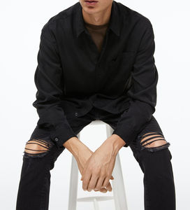 กางเกงยีนส์สกินนี่ขายาวสำหรับผู้ชายกางเกงยีนส์แฟชั่นทรงสลิมฟิตสำหรับผู้ชาย - Product Image 6