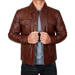 Veste en cuir d'agneau pour homme, fabrication artisanale de qualité supérieure, cuir d'agneau véritable, tendance - Product Image 3