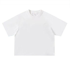 Venta al por mayor personalizado peso pesado 100% algodón recortado serigrafía camiseta Vintage hombro caído Boxy Fit alta calidad Vintage tejido - Product Image 4