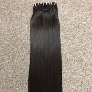 Cheveux humains Remy à double trame lisses, tissage vietnamien, trame de cheveux naturelle noire, styles lisses, cheveux pour tresses - Product Image 1