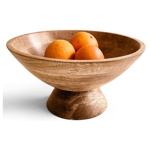 Cuenco de Pedestal con cuentas de madera decorativas con cuentas desgastadas de calidad superior, cuenco para servir para Decoración de cocina de granja (negro) - Product Image 2
