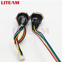 Interrupteur à bouton-poussoir momentané en métal étanche à tête ronde haute de 16 mm, 19 mm, 22 mm, avec LED RGB illuminée, 3-6 V, interrupteur en métal à LED annulaire