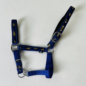 Durable Nylon Horse Halter with Neobuck Padding and Decorative Horse <b>Ribbon</b> Adjustable Headcollar for Training & Daily Use - Product Image 1