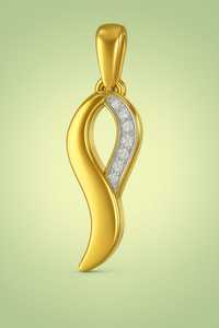 Colgante unisex de oro amarillo sólido de 14K bellamente diseñado con regalo de boda chapado en rodio de diamante - Product Image 2