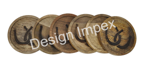 Dessous de verre en bois écologiques vente chaude sous-verres équestres et table présentoir de bureau tapis et tampons en bois tasse napperons en verre - Product Image 6