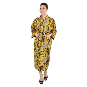 Kimono estilo bohemio, ligero y lujoso, para verano, con estampado a mano de diseño indio de mono en árbol, de algodón, elegante y de lujo. - Product Image 1