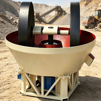 Broyeur d'or 1t/h, moulin à plaques humides portable à double roue diesel pour l'extraction d'or