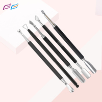Vente chaude Poussoirs À Cuticules Noir Double Extrémité Poussoir À Cuticules Outil Tondeuse À Cuticules En Acier Inoxydable Nail Cleaner - Bahasa Pro