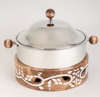 Plat de cuisson isotherme pour fondue, fait main, design moderne et luxueux, en acier inoxydable durable, compatible induction