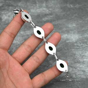 Pulsera de Diopsido Cromado, Plata de Ley 925, Pulsera de Piedras Preciosas Hecha a Mano, Joyería, Regalo de Navidad para Ella, Mujeres - Product Image 3