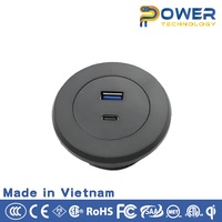 PW-Q11-PD USBA + C stasiun pengisi daya cepat untuk strip daya Meja/Sofa dengan konektivitas WiFi tegangan peringkat 110V