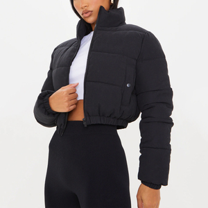 OEM Fabricante de logotipo personalizado de invierno cálido de las mujeres Zip Up Plain Blank Bubble Jacket personalizado Casual recortada Puffer Jacket's - Product Image 1