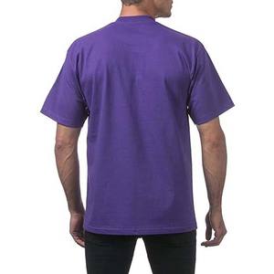 <b>Purple</b> Color Shirts for <b>Men's</b> Clothing High Street Style Cotton Breathable Plus Size Summer Short Sleeve Crewneck <b>Men</b> T Shirt - Product Image 2