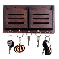 Porte-clés mural en bois avec boîte de rangement - Style traditionnel durable et écologique pour l'organisation de la maison