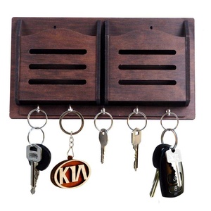 Soporte de madera para llave y móvil, estante de pared para decoración del hogar, con caja de almacenamiento, soporte móvil - Product Image 2