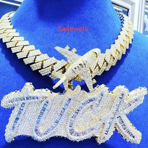 4.50Ct Encantos de letras personalizables Diamante real 14K Chapado en oro blanco Plata de Ley 925 Fiesta clásica - Product Image 1