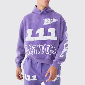 <b>Top</b> Trending Acid Wash Sweatsuit <b>Distressed</b> Embroidery Logo Design OEM Service Best Quality Fabric Cotton Fleece 450 GSM - Product Image 3