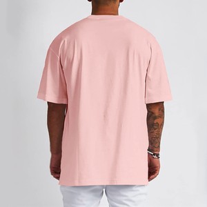 100% algodón pesado de gran tamaño impreso bordado liso camiseta hombres logotipo personalizado corto de talla grande logotipo personalizable de alta calidad - Product Image 2