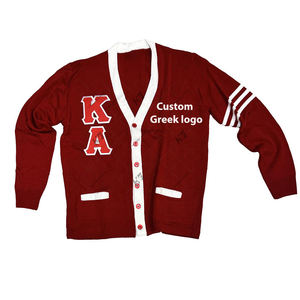 2025 Unisex de alta calidad PSI cuello en V fraternidades cárdigan invierno tejido negro suéter apliques botón Universidad Casual invierno - Product Image 3