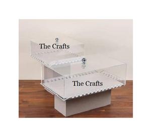 Ensemble de trois boîtes en acrylique avec couvercle en bois Taille et forme personnalisées Boîte de service au chocolat à bon prix - Product Image 3