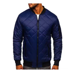 Veste bombardier d'équipe pour hommes avec broderie personnalisée et logo Veste zippée à bordure côtelée pour uniforme de travail et tenue de club - Product Image 1