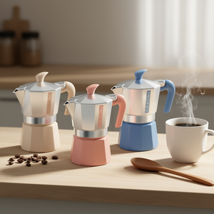 MYMOKA Cafetera Moka de aluminio de 1 taza, colores surtidos, cafetera fácil de usar 02CF166 - Product Image 3