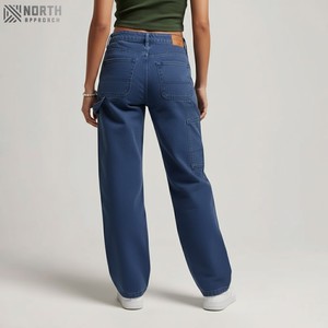 Jeans en denim respirants de style baggy pour femmes Jeans en denim de grande taille de haute qualité pour femmes Logo personnalisé Service OEM - Product Image 2