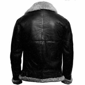 Veste en cuir pour homme sur mesure, veste bomber en peau de mouton, veste décontractée, veste en cuir synthétique vintage - Product Image 3