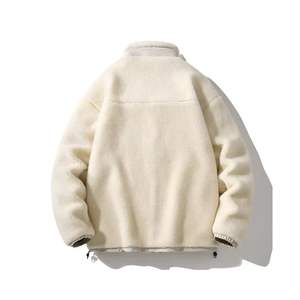 Veste polaire d'hiver unisexe avec un design unique Vêtements d'extérieur Sherpa chauds à manches longues et col montant pour hommes, teints en couleur unie - Product Image 3